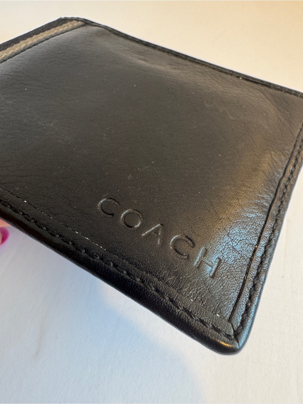 Coach • Leather Bifold Heritage Black Wallet